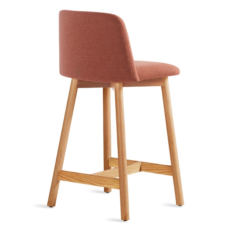 Toohey Tomato Upholstered White Oak Counter Stool