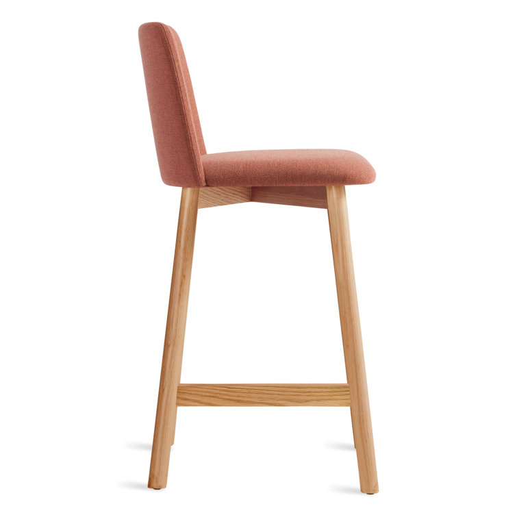 Toohey Tomato Upholstered White Oak Counter Stool