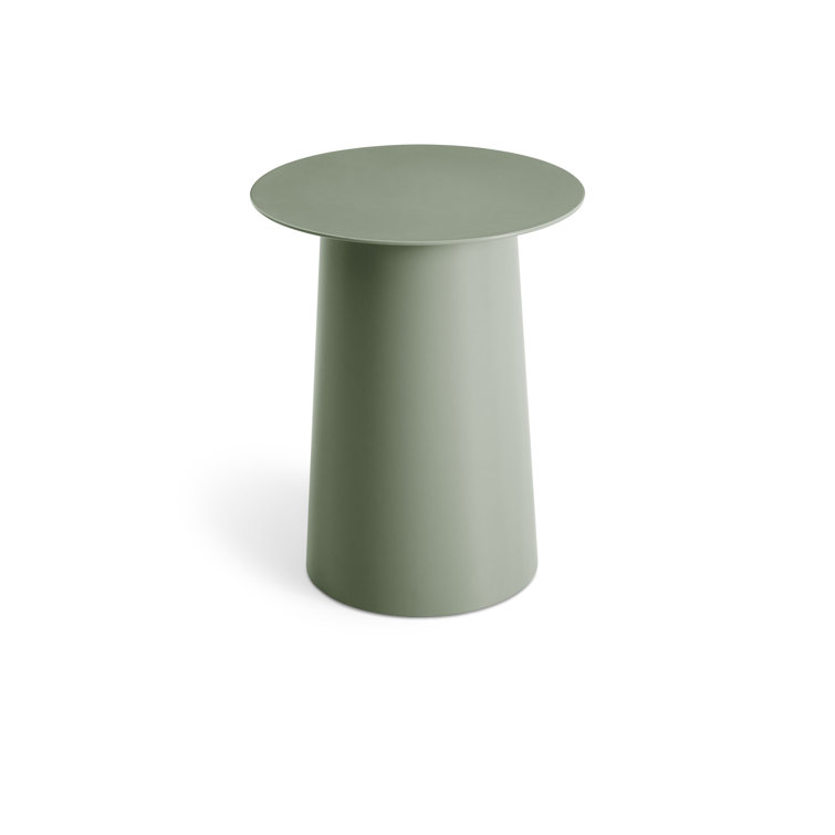 Gray Green Metal Tall Side Table, 21" Height