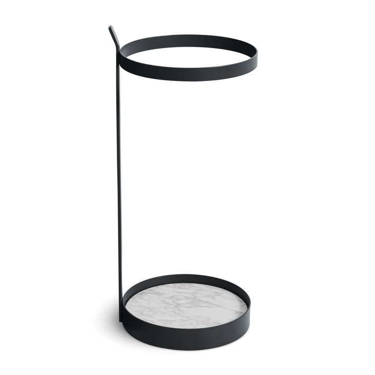 Oblivion Black Metal and Marble Umbrella Stand