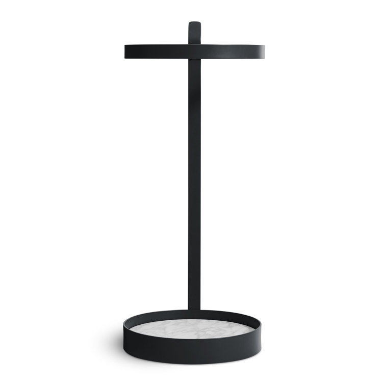 Oblivion Black Metal and Marble Umbrella Stand