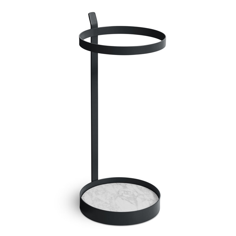 Oblivion Black Metal and Marble Umbrella Stand