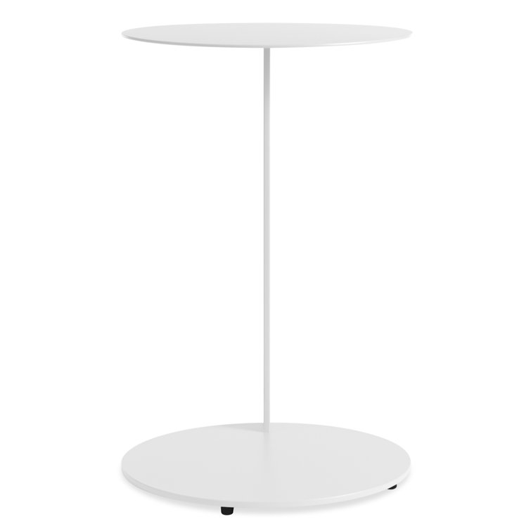 Cantilevered Round Wood & Metal Note Side Table