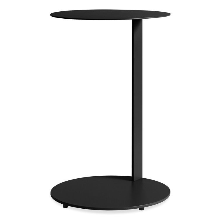 Black Round Metal Cantilevered Side Table