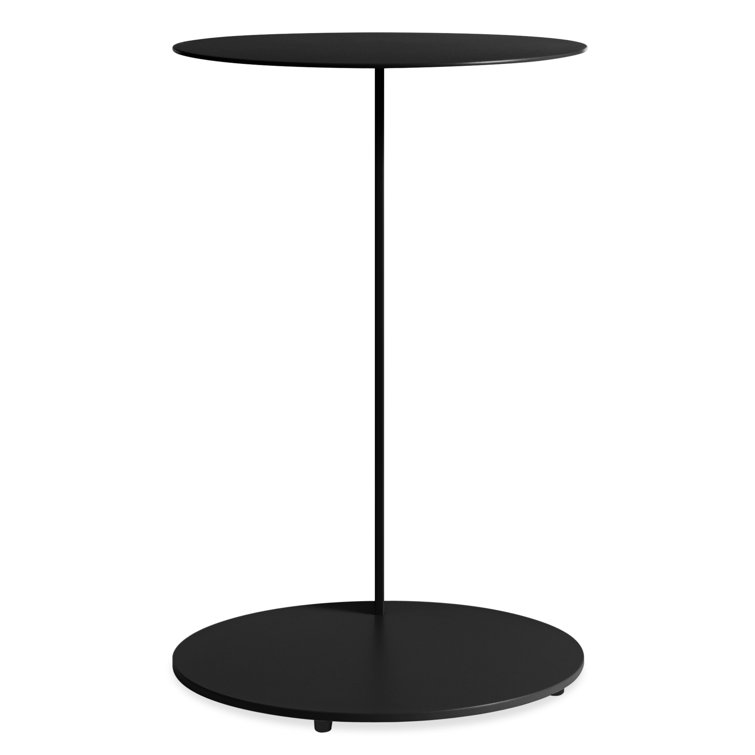 Black Round Metal Cantilevered Side Table