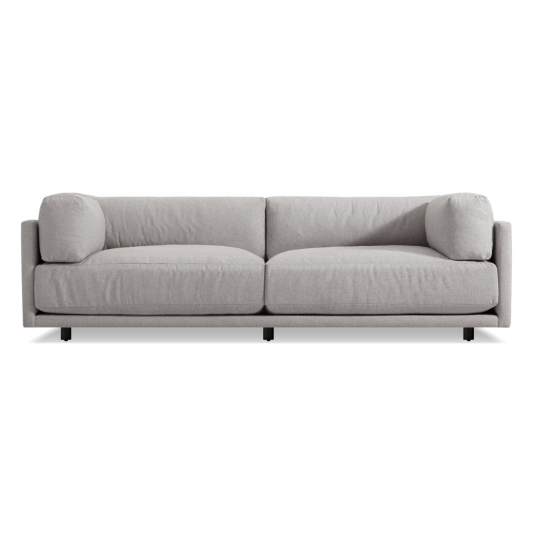 Sunday 82" Agnew Gray Textured Basketweave Cotton Blend Sofa