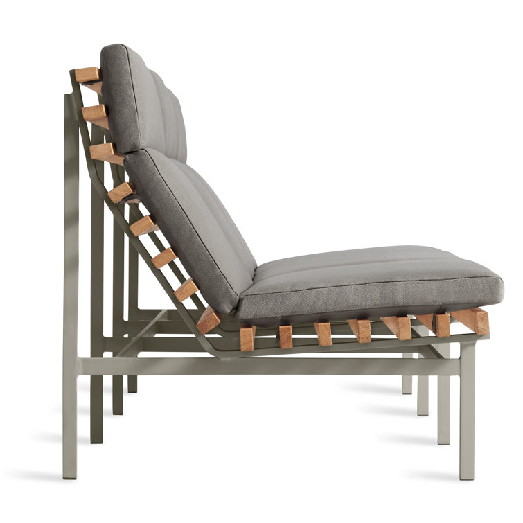 Riviera Elegance 88'' Matte White and Charcoal Teak Outdoor Sofa