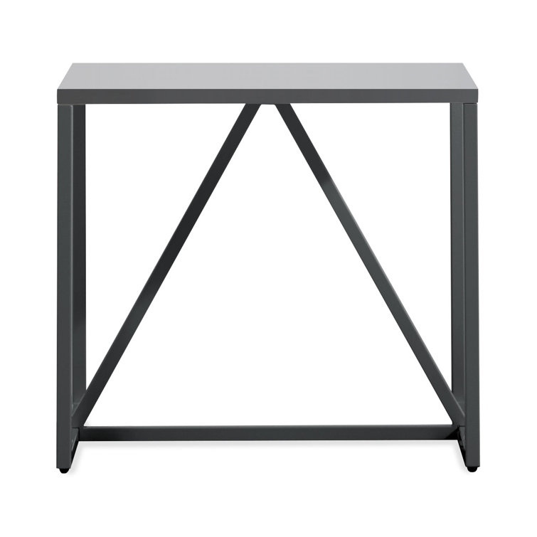 Slate Rectangular Wood and Metal Side Table