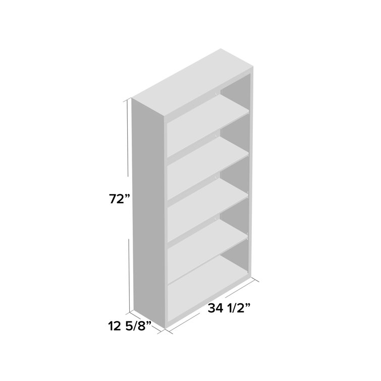 Putty Adjustable Steel 72" Bookcase with Reversible Shelves