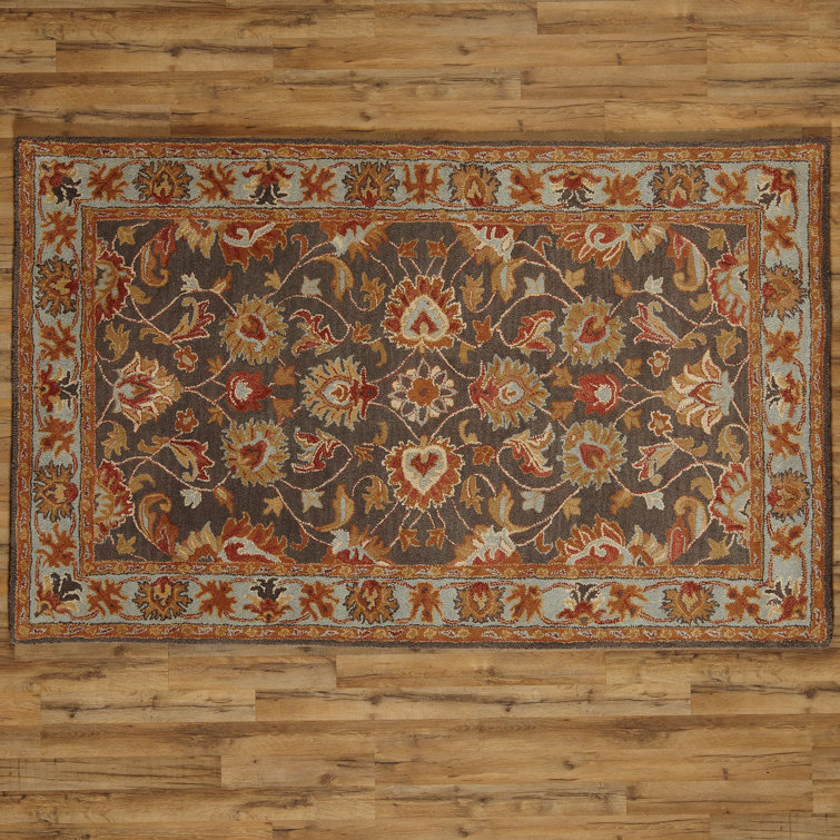 Handmade Tufted Gray Wool Area Rug, 7'6" x 9'6"