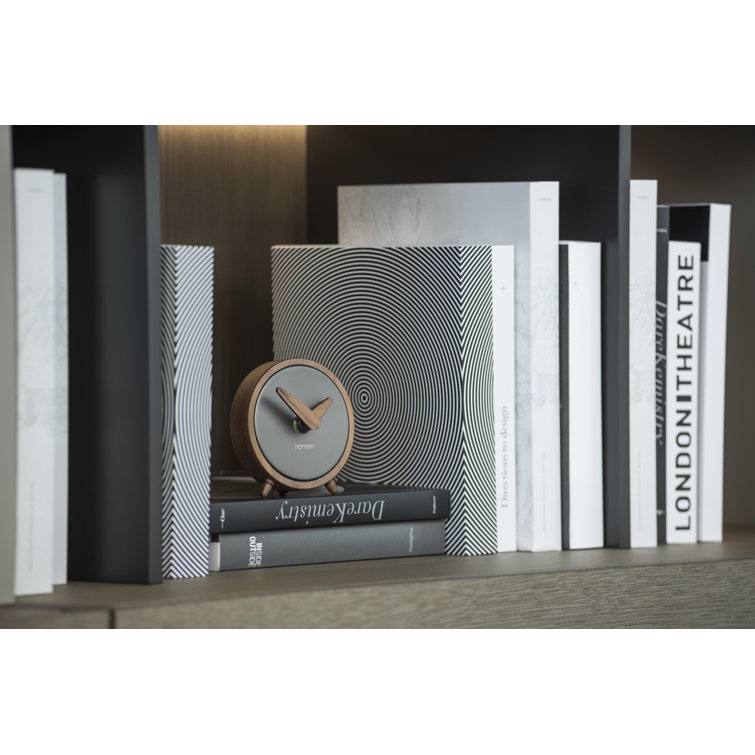 Nomon Atomo Black and Walnut Quartz Tabletop Clock