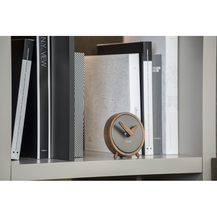 Nomon Atomo Black and Walnut Quartz Tabletop Clock
