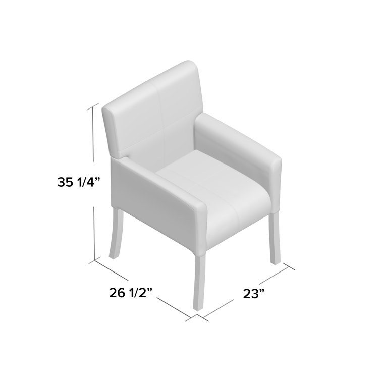 Taylor White LeatherSoft Executive Chair with Mahogany Wood Legs