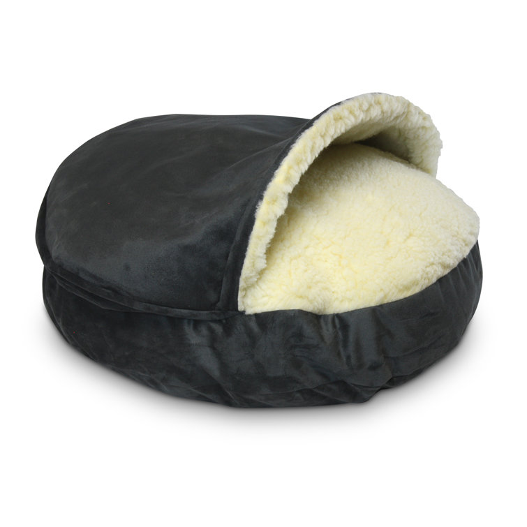 Small Anthracite Microsuede Orthopedic Elevated Dog Bed