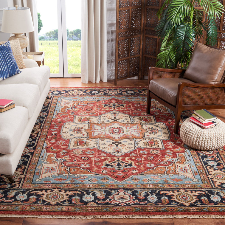 Handmade Rust and Charcoal Wool 8' x 10' Rug