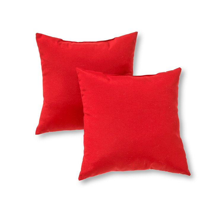 Salsa Red 17" Square Outdoor Throw Pillow Set