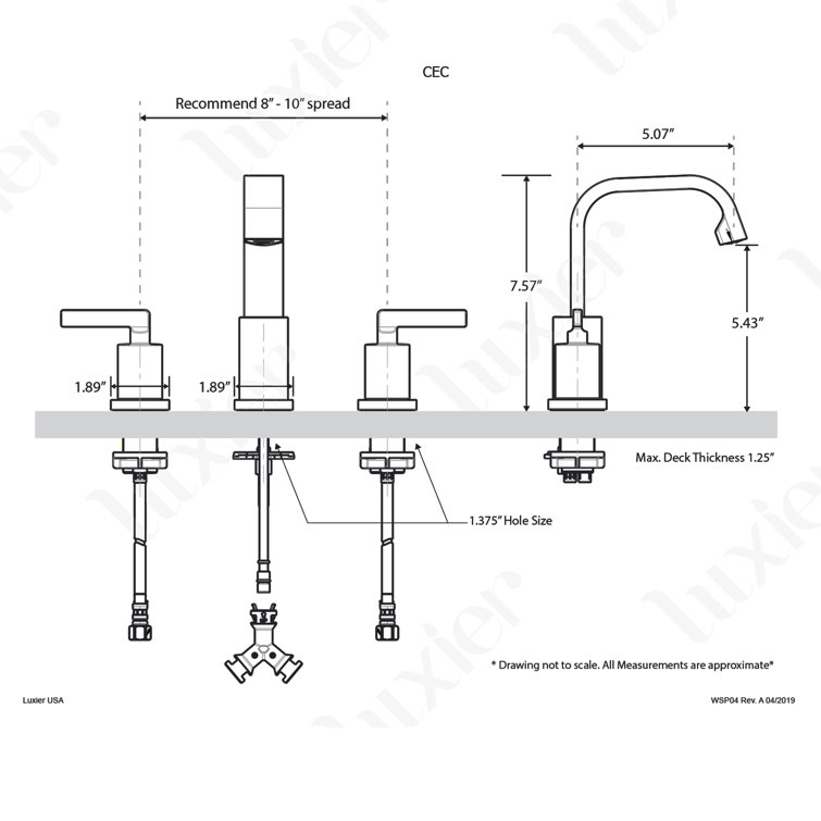 Chrome Widespread Bathroom Faucet with Brushed Gold Finish
