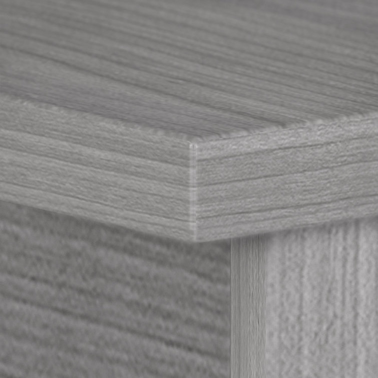 Platinum Gray Contemporary U-Shaped Credenza Desk with Drawer