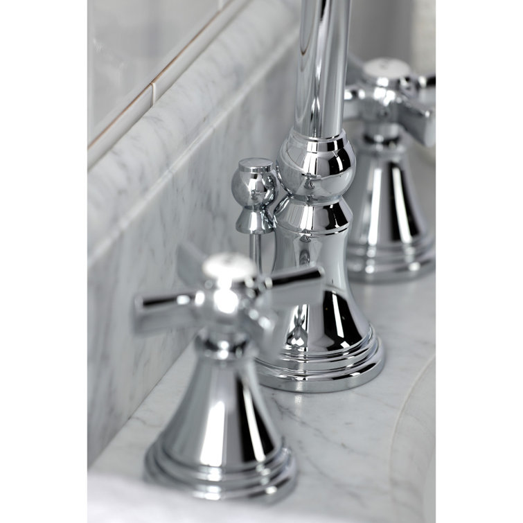 Millennium Polished Chrome Widespread Bathroom Faucet with Brass Pop-Up