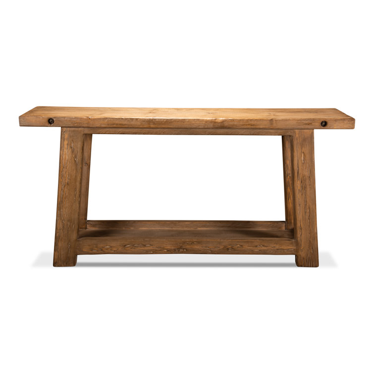 Rustic Brown Reclaimed Wood Rectangular Console Table
