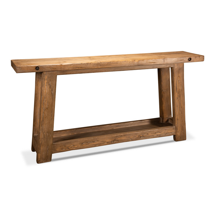 Rustic Brown Reclaimed Wood Rectangular Console Table