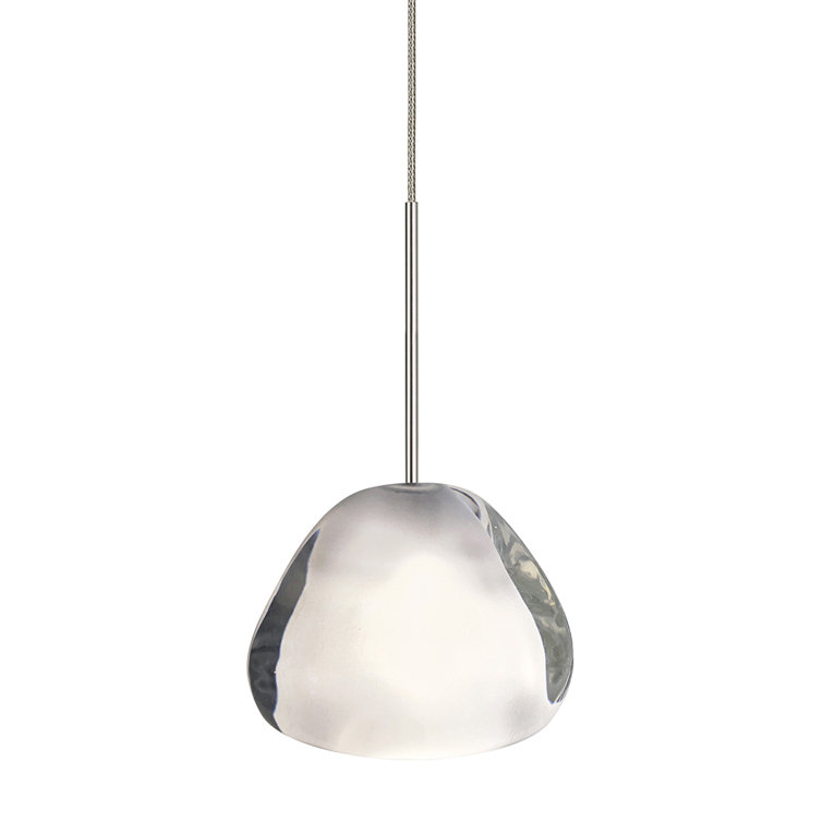 Mini Blob 4" LED Pendant Light in Satin Nickel with Clear Glass