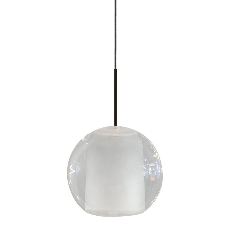 Elysian Bronze Frosted Glass LED Pendant Light for Indoor/Outdoor