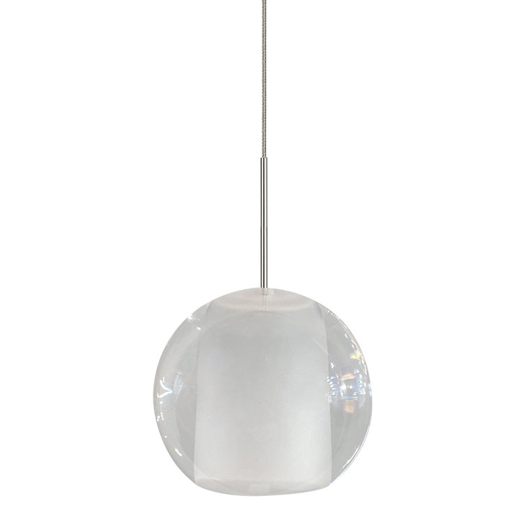 Gracie Satin Nickel 7-Light LED Cluster Pendant with Frosted Glass