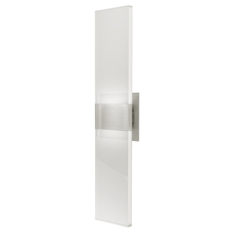 Baya Frosted LED Edge-Lit Acrylic and Satin Aluminum Bath Sconce