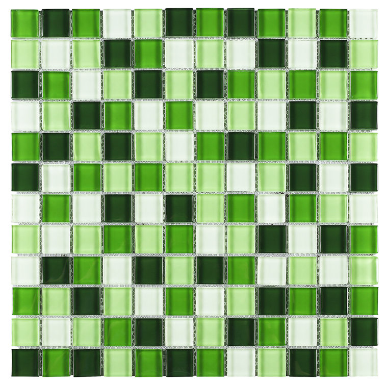 Green Glass Mosaic Tile Sheet for Bathroom and Kitchen