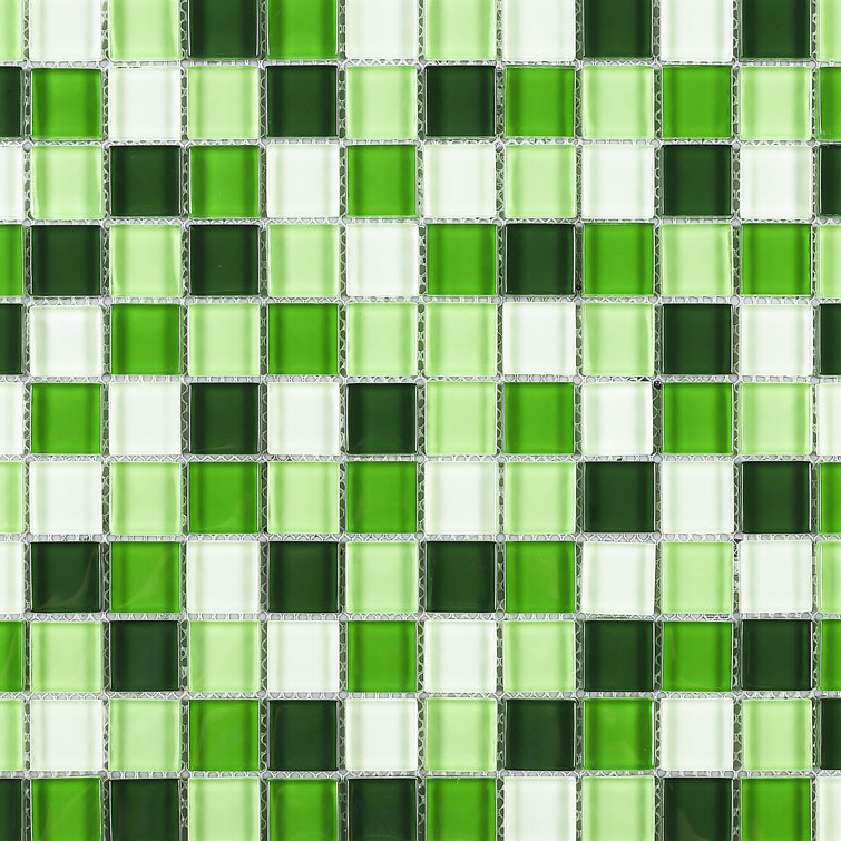 Green Glass Mosaic Tile Sheet for Bathroom and Kitchen