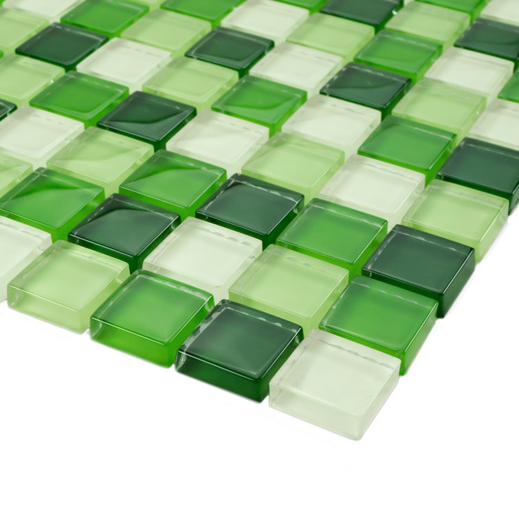Green Glass Mosaic Tile Sheet for Bathroom and Kitchen