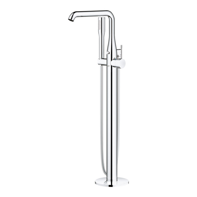 Essence Sleek Chrome 34'' Floor Mounted Tub Filler with Handshower