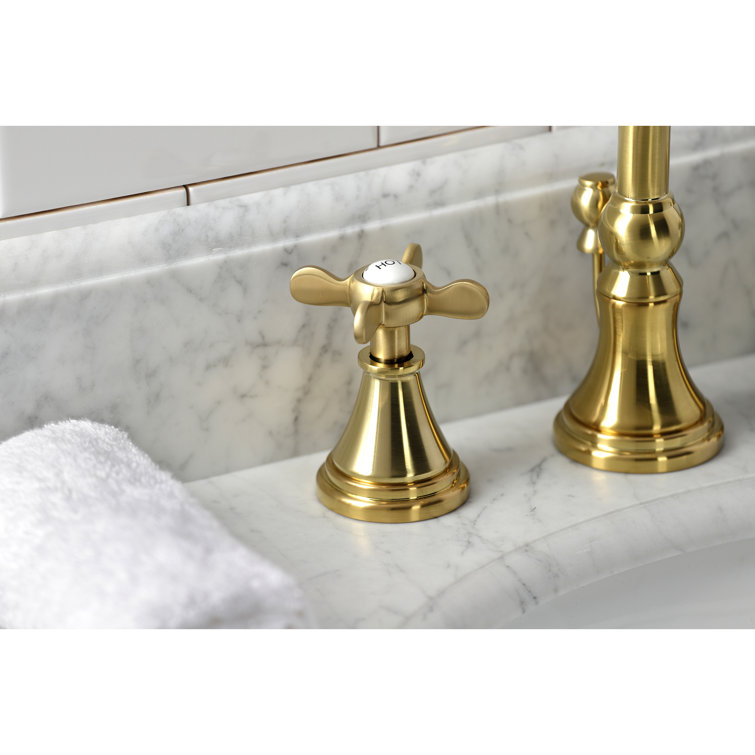Essex Victorian Inspired Brushed Brass Widespread Bathroom Faucet