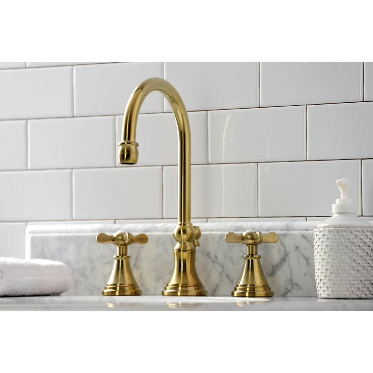 Essex Victorian Inspired Brushed Brass Widespread Bathroom Faucet