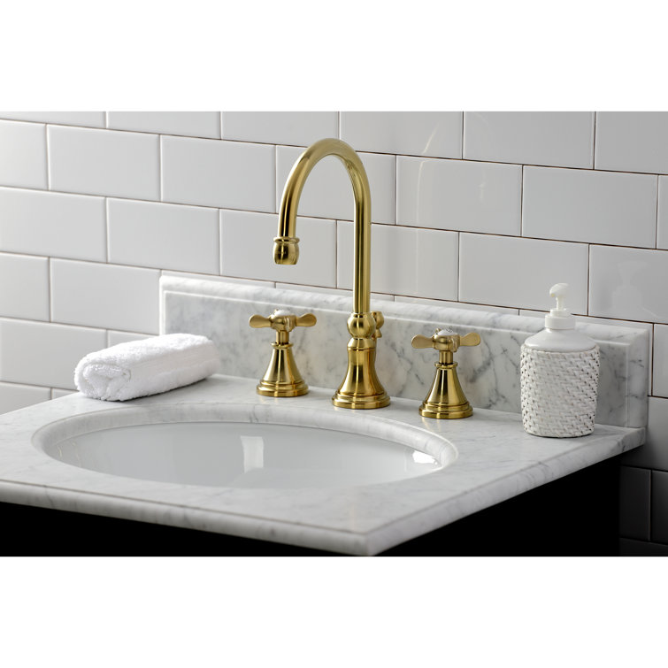 Essex Victorian Inspired Brushed Brass Widespread Bathroom Faucet