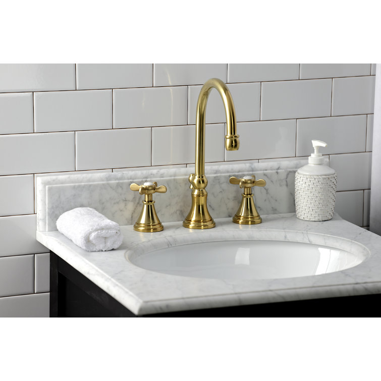 Essex Victorian Inspired Brushed Brass Widespread Bathroom Faucet