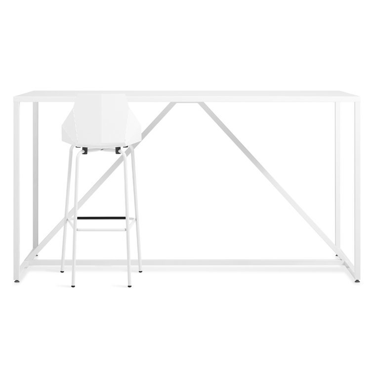 Mid-Century Modern Strut Large White Wood Dining Table