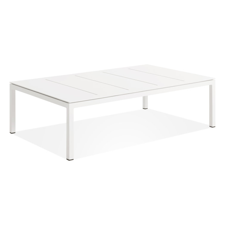 White Powder-Coated Aluminum Outdoor Coffee Table