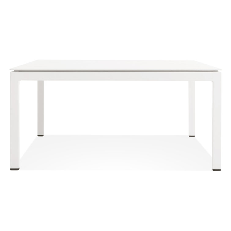 White Powder-Coated Aluminum Outdoor Coffee Table