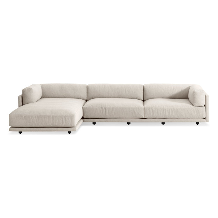 Sanford Natural Linen Track Arm Sofa with Chaise