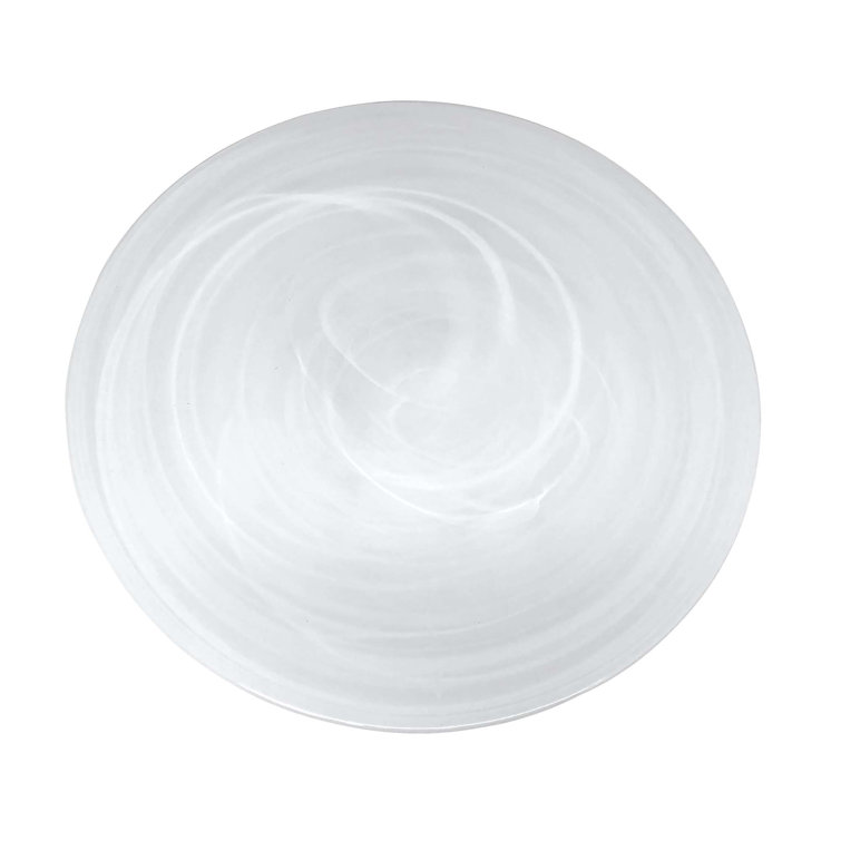 White Alabaster Round Glass Platter