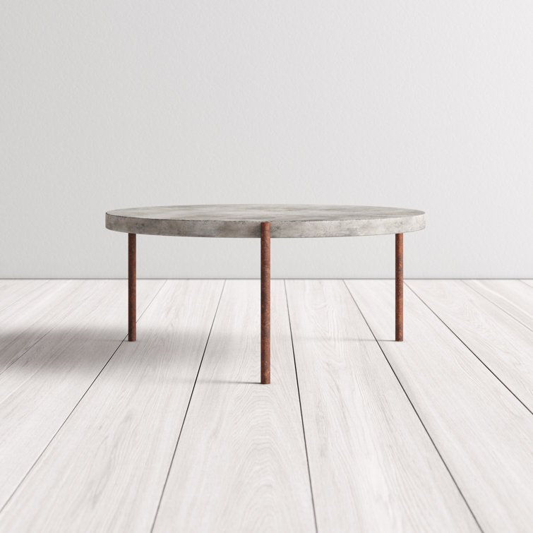 Harrison Steel Legs and Concrete Surface Round Coffee Table