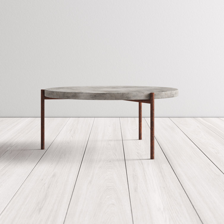 Harrison Steel Legs and Concrete Surface Round Coffee Table