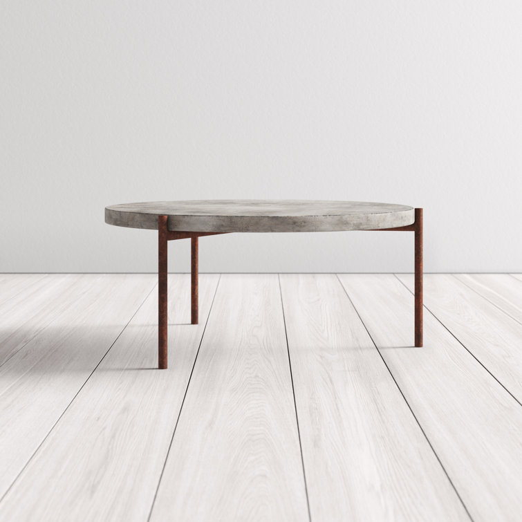 Harrison Steel Legs and Concrete Surface Round Coffee Table