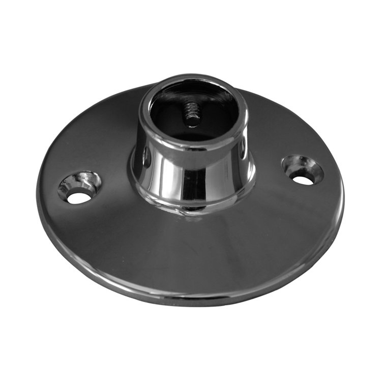 Polished Chrome Shower Rod Flange with Mounting Screws