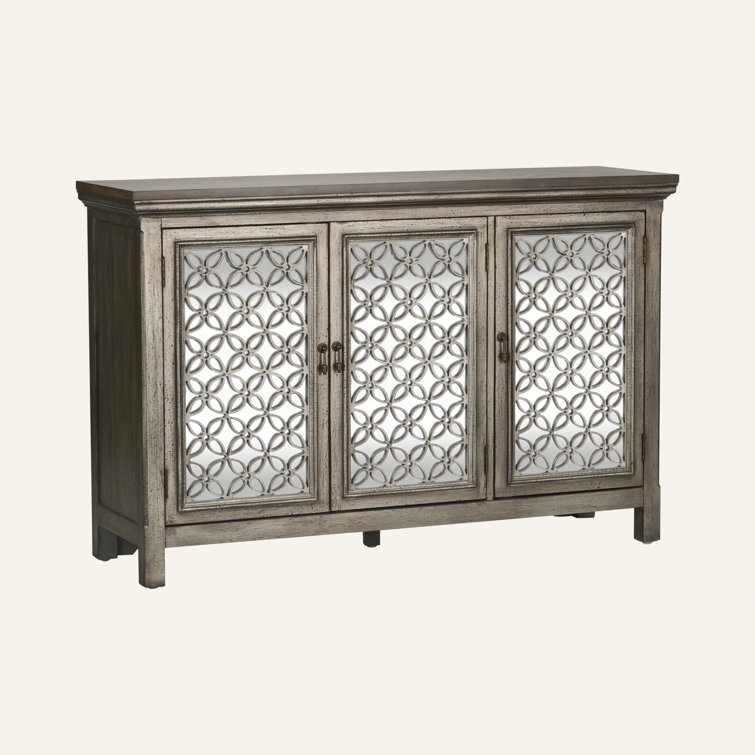 Westridge 56'' White and Brown Transitional Sideboard with Adjustable Shelving