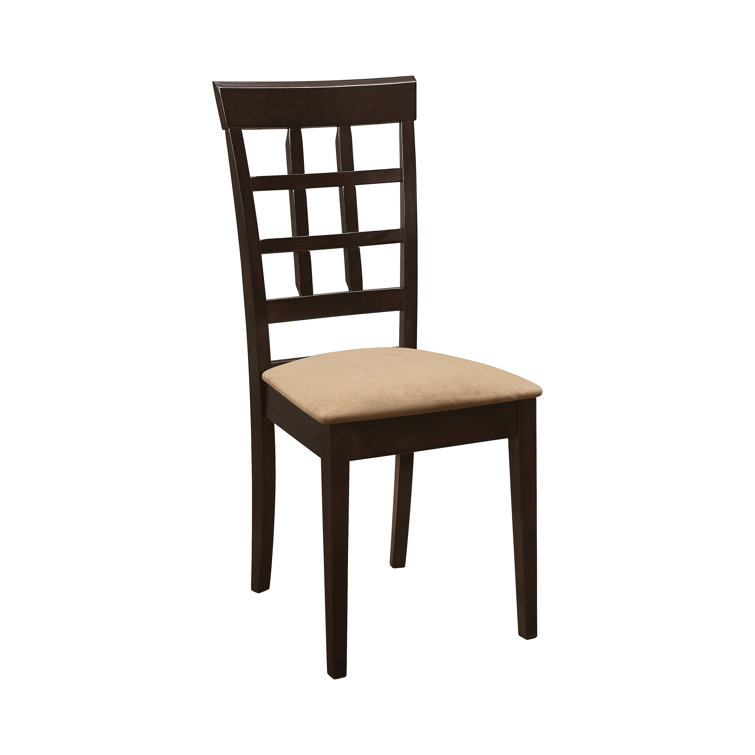 Cappuccino Beige High-Back Microfiber Upholstered Side Chair