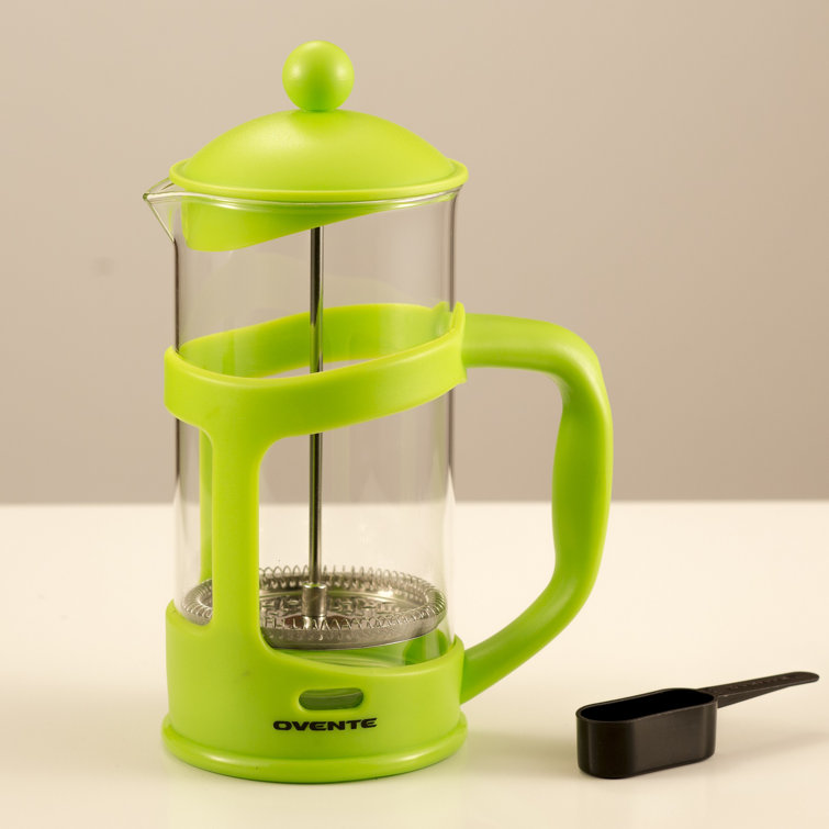 Red 34 Oz Glass and Stainless Steel French Press Coffee Maker