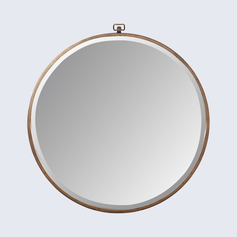 Vintage Glamour 36" Antiqued Bronze Round Wall Mirror